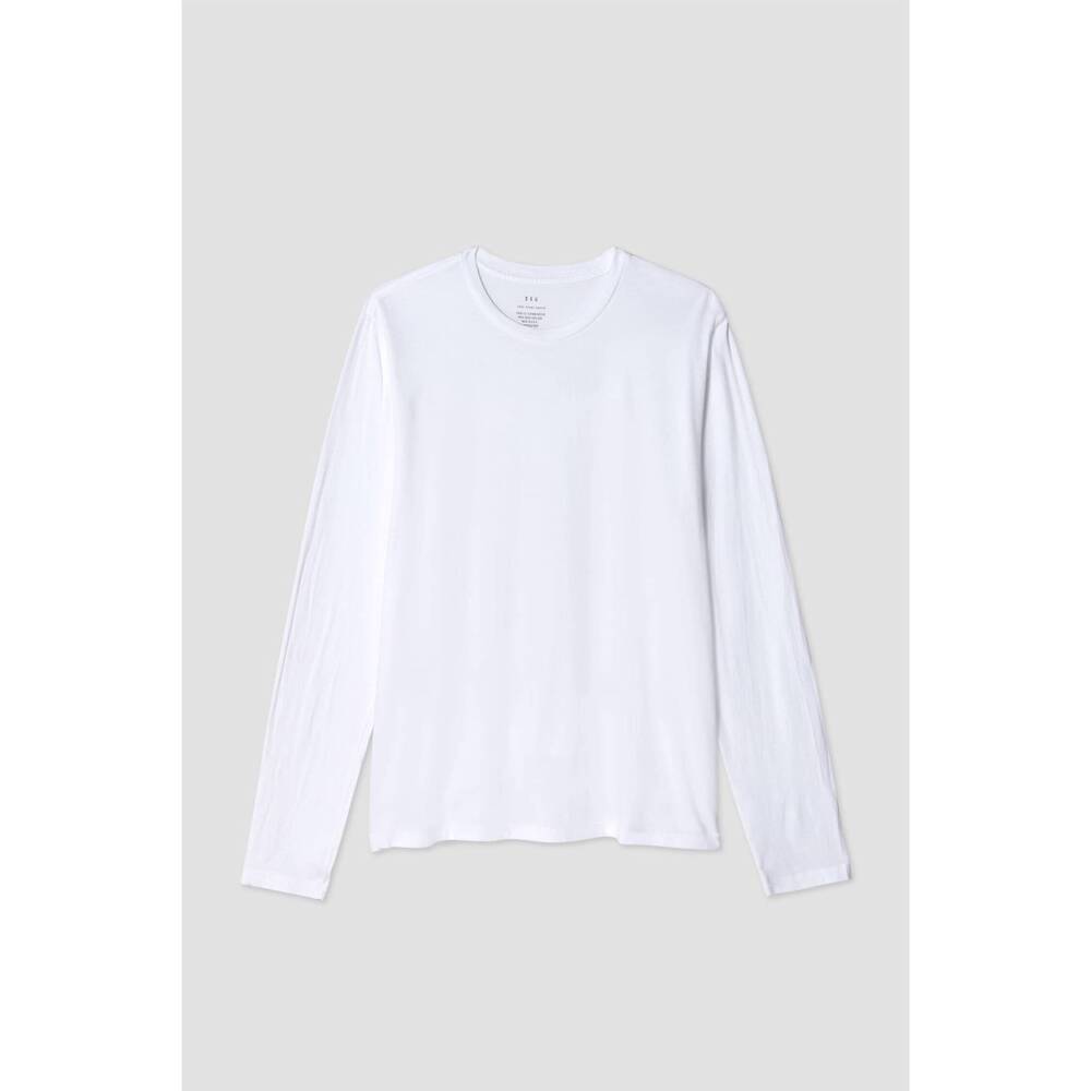 NEW SAVE KHAKI UNITED men's long sleeve supima jersey crew tee in white